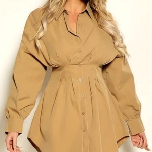 Beige Shirt Dress